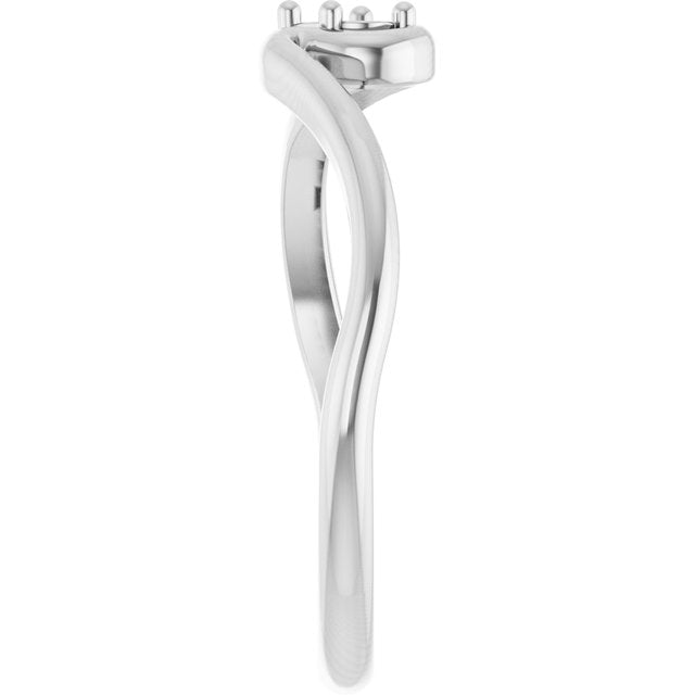 126993 / Ring / Unset / 10K White / Oval / 4 X 3 Mm / Polished / Freeform Solitaire Ring Mounting
