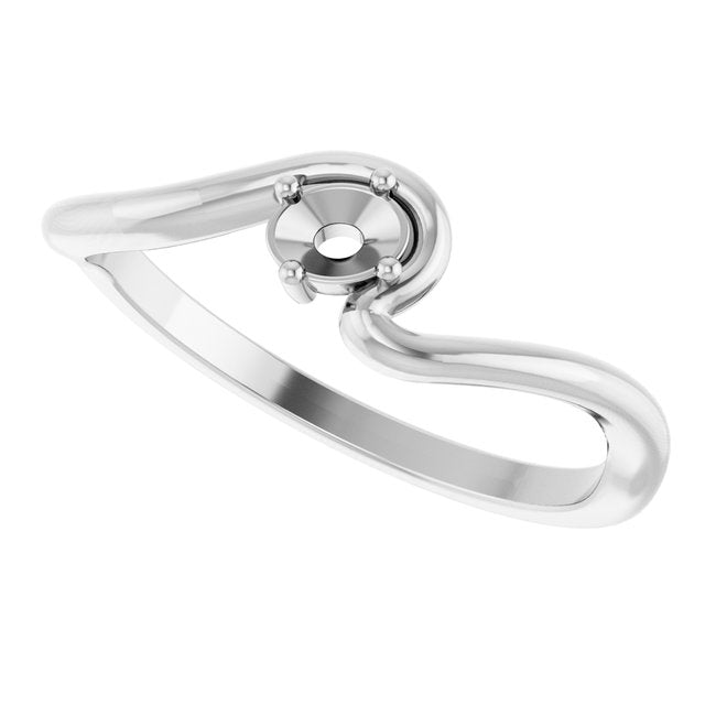 126993 / Ring / Unset / 10K White / Oval / 4 X 3 Mm / Polished / Freeform Solitaire Ring Mounting