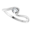 126993 / Ring / Set / 14K White / Lab-Grown Diamond / Oval / 4 X 3 Mm / Polished / 1/6 Ct Lab-Grown Diamond Freeform Solitaire Ring