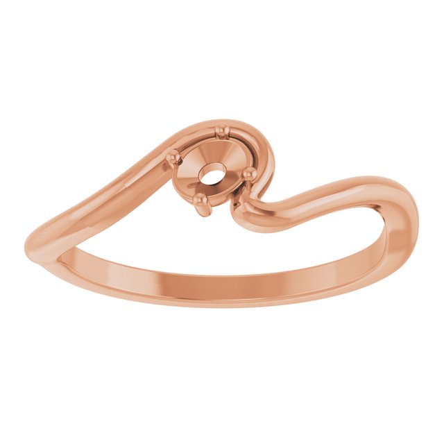 126993 / Ring / Unset / 10K Rose / Oval / 4 X 3 Mm / Polished / Freeform Solitaire Ring Mounting