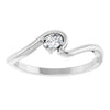 126993 / Ring / Set / 14K White / Lab-Grown Diamond / Oval / 4 X 3 Mm / Polished / 1/6 Ct Lab-Grown Diamond Freeform Solitaire Ring