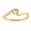 126993 / Ring / Set / 14K Yellow / Lab-Grown Diamond / Oval / 4 X 3 Mm / Polished / 1/6 Ct Lab-Grown Diamond Freeform Solitaire Ring