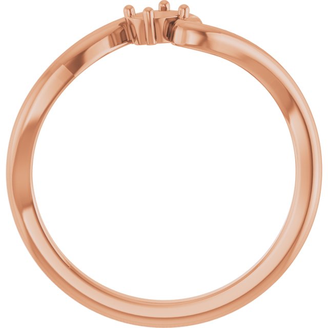 126993 / Ring / Unset / 10K Rose / Oval / 4 X 3 Mm / Polished / Freeform Solitaire Ring Mounting
