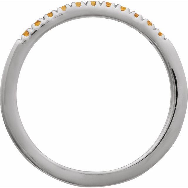 689237 / Ring / Set / 14K White / Natural Citrine / Round / 1.5 Mm / Polished / Natural Citrine Stackable Ring
