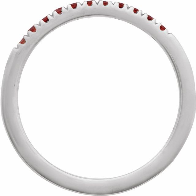 689237 / Ring / Set / 14K White / Natural Mozambique Garnet / Round / 1.5 Mm / Polished / Natural Mozambique Garnet Stackable Ring