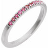 689237 / Ring / Set / 14K White / Natural Pink Tourmaline / Round / 1.5 Mm / Polished / Natural Pink Tourmaline Stackable Ring