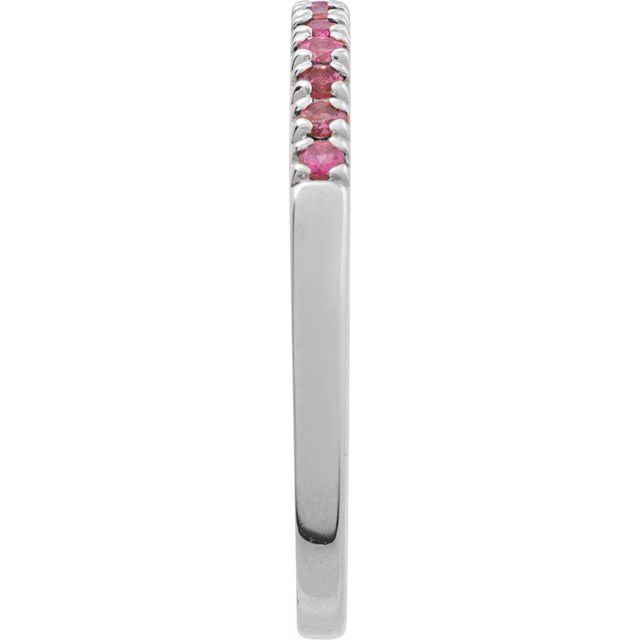 689237 / Ring / Set / 14K White / Natural Pink Tourmaline / Round / 1.5 Mm / Polished / Natural Pink Tourmaline Stackable Ring