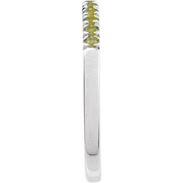 689237 / Ring / Set / 14K White / Natural Peridot / Round / 1.5 Mm / Polished / Natural Peridot Stackable Ring