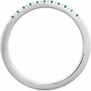 689237 / Ring / Set / 14K White / Natural Emerald / Round / 1.5 Mm / Polished / Natural Emerald Stackable Ring