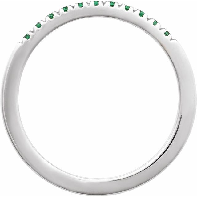 689237 / Ring / Set / 14K White / Natural Emerald / Round / 1.5 Mm / Polished / Natural Emerald Stackable Ring