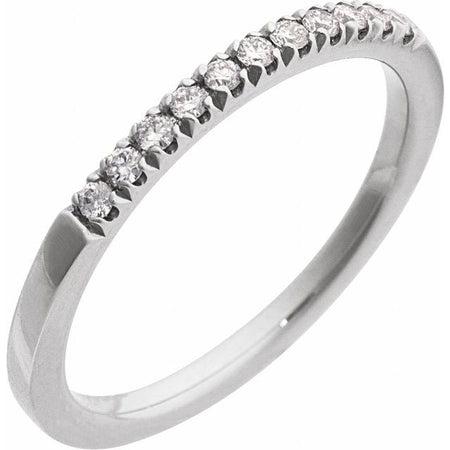 689237 / Ring / Set / 14K White / Natural Diamond / Round / 1.5 Mm / Polished / 1/6 Ctw Natural Diamond Stackable Ring