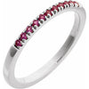 689237 / Ring / Set / 14K White / Natural Ruby / Round / 1.5 Mm / Polished / Natural Ruby Stackable Ring