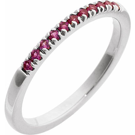 689237 / Ring / Set / 14K White / Natural Ruby / Round / 1.5 Mm / Polished / Natural Ruby Stackable Ring