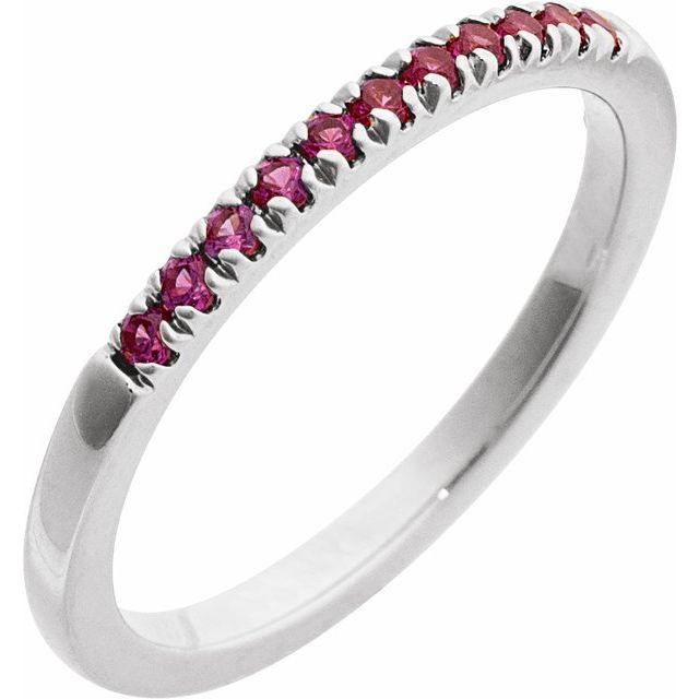 689237 / Ring / Set / 14K White / Natural Ruby / Round / 1.5 Mm / Polished / Natural Ruby Stackable Ring
