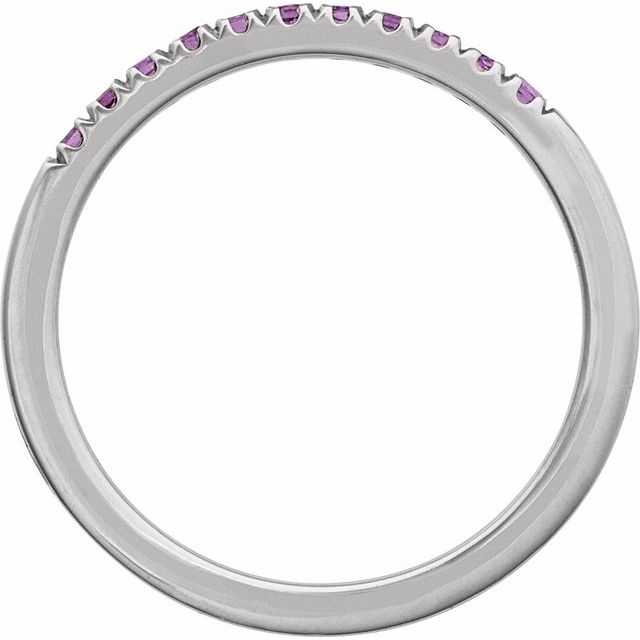 689237 / Ring / Set / 14K White / Natural Amethyst / Round / 1.5 Mm / Polished / Natural Amethyst Stackable Ring