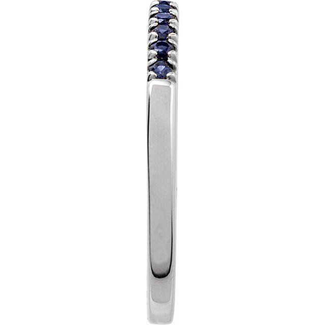 689237 / Ring / Set / 14K White / Natural Blue Sapphire / Round / 1.5 Mm / Polished / Natural Blue Sapphire Stackable Ring