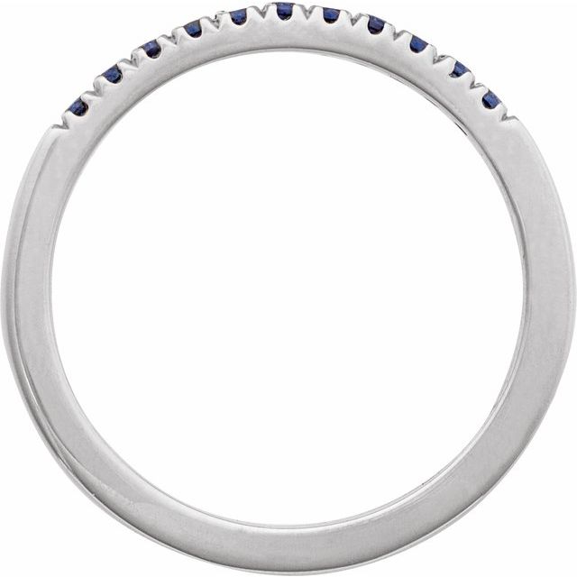 689237 / Ring / Set / 14K White / Natural Blue Sapphire / Round / 1.5 Mm / Polished / Natural Blue Sapphire Stackable Ring