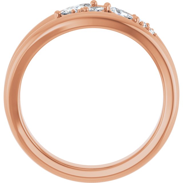 Marquise Diamond Scatter Open Bypass Ring — 14K Rose Gold