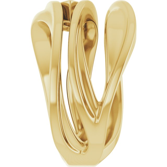 Sculpted Pear Bezel Negative Space Ring — 14K Yellow Gold