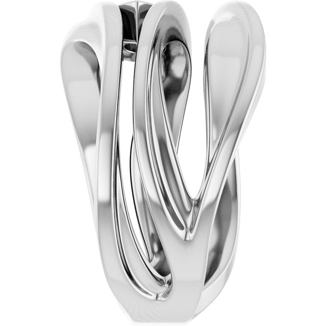 Sculpted Pear Bezel Negative Space Ring — 14K White Gold