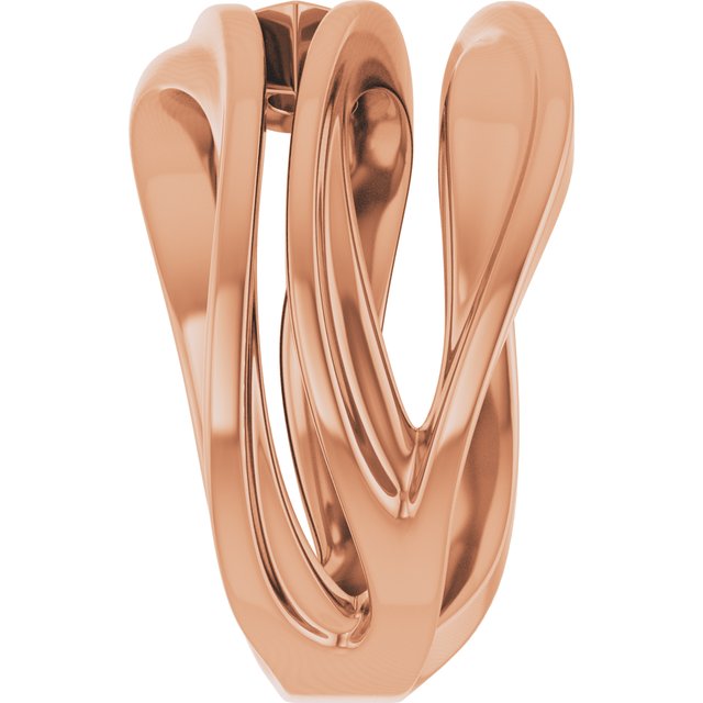 Sculpted Pear Bezel Negative Space Ring — 14K Rose Gold