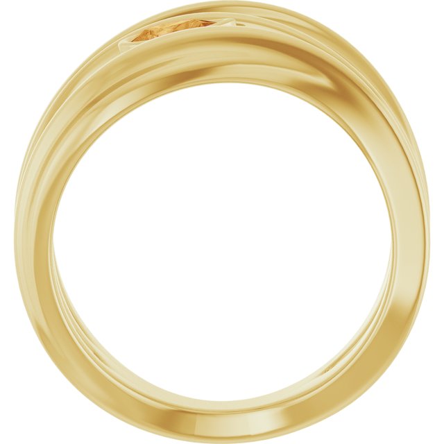 Natural Citrine Sculpted Pear Bezel Negative Space Ring in 14K Yellow Gold