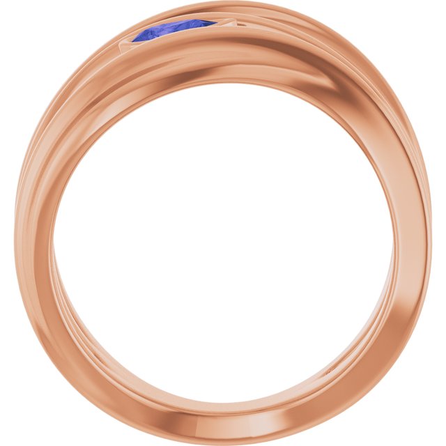Natural Iolite Sculpted Pear Bezel Negative Space Ring in 14K Rose Gold