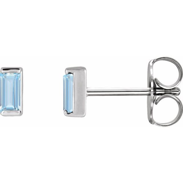 Lab-Grown Aqua Sapphire | Straight baguette | 4 x 2mm