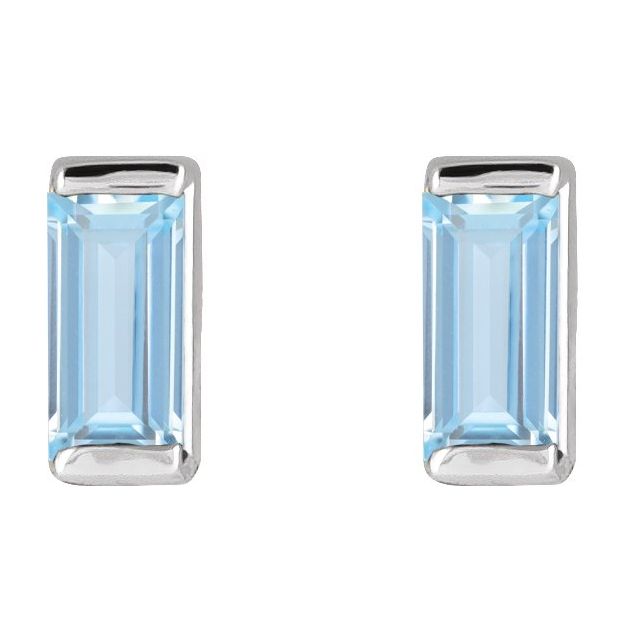 Lab-Grown Aqua Sapphire | Straight baguette | 4 x 2mm