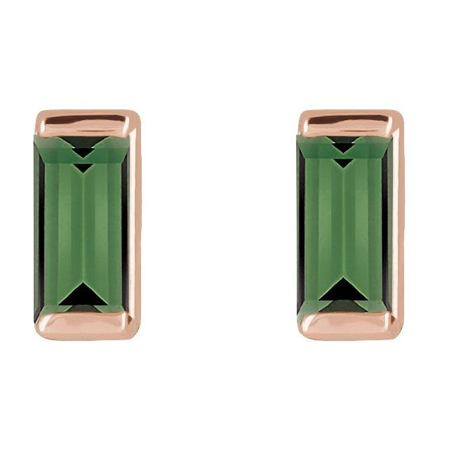 Natural Green Tourmaline | Straight baguette | 4 x 2mm