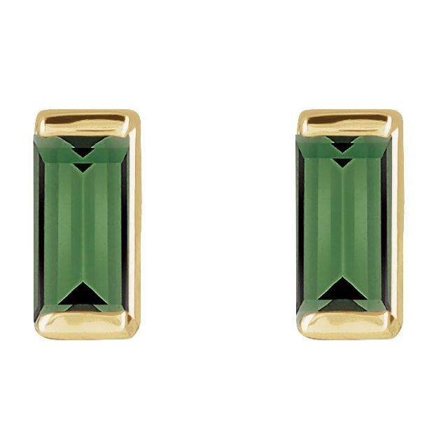 Natural Green Tourmaline | Straight baguette | 4 x 2mm