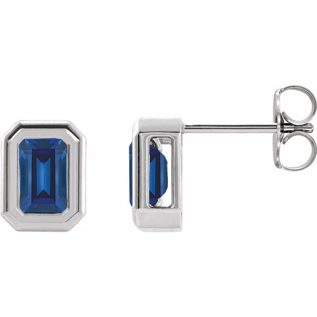 Lab-Grown Blue Sapphire | Emerald | 7 x 5mm