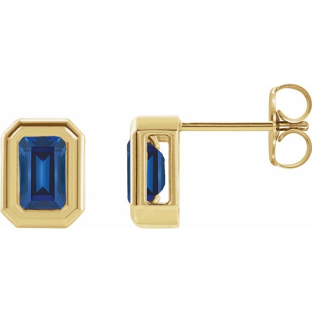 Lab-Grown Blue Sapphire | Emerald | 7 x 5mm