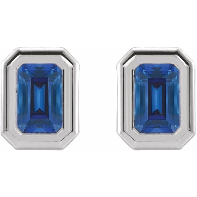 Lab-Grown Blue Sapphire | Emerald | 7 x 5mm