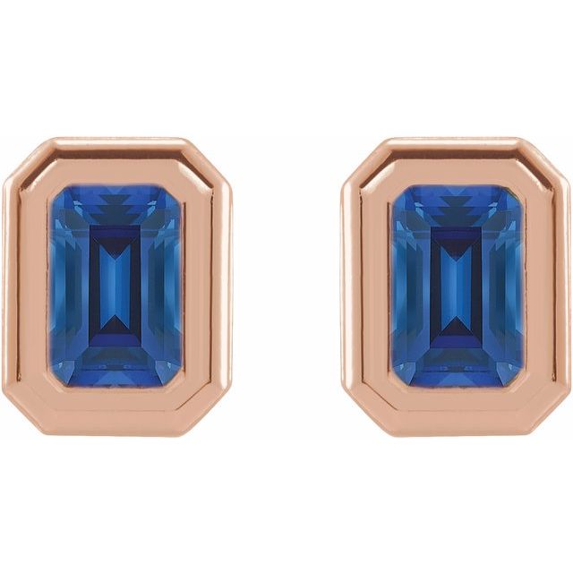 Lab-Grown Blue Sapphire | Emerald | 7 x 5mm