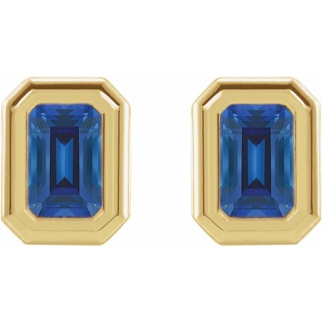 Lab-Grown Blue Sapphire | Emerald | 7 x 5mm