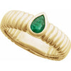 689195 / Ring / Set / 14K Yellow / Natural Emerald / Pear / 6.5 X 4.1 Mm / Polished / Natural Emerald Ring