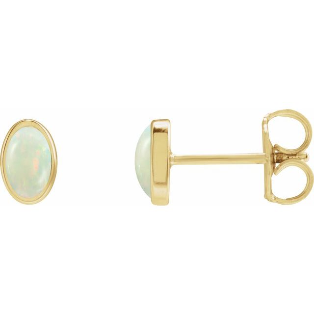 Lab-Grown White Opal | Oval | 6 x 4mm | Lab-Grown White Opal | Oval | 5 x 3mm