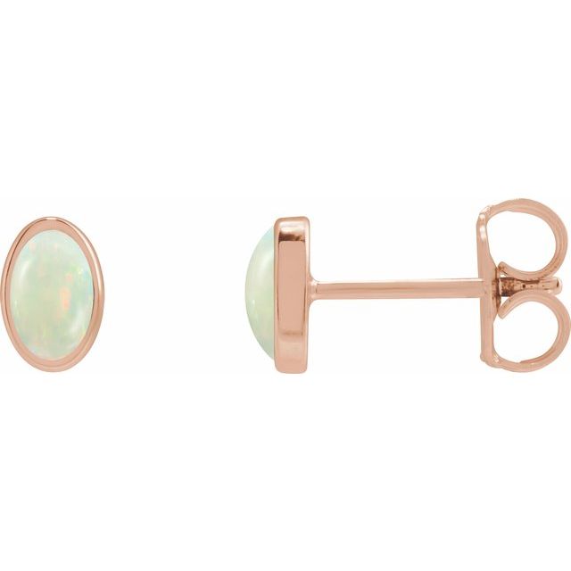 Lab-Grown White Opal | Oval | 6 x 4mm | Lab-Grown White Opal | Oval | 5 x 3mm