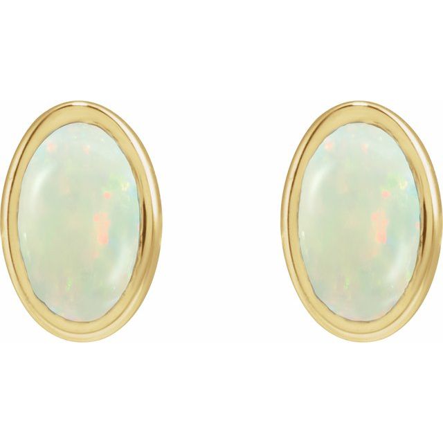 Lab-Grown White Opal | Oval | 6 x 4mm | Lab-Grown White Opal | Oval | 5 x 3mm