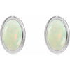 Lab-Grown White Opal | Oval | 6 x 4mm | Lab-Grown White Opal | Oval | 5 x 3mm