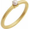 6716 / Ring / Set / 14K Yellow / Cultured Seed Pearl / Pearl / 3 Mm / Polished / Cultured Pearl Solitaire Stackable Ring