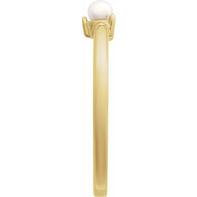 6716 / Ring / Set / 14K Yellow / Cultured Seed Pearl / Pearl / 3 Mm / Polished / Cultured Pearl Solitaire Stackable Ring
