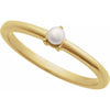 6716 / Ring / Set / 14K Yellow / Cultured Seed Pearl / Pearl / 3 Mm / Polished / Cultured Pearl Solitaire Stackable Ring
