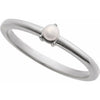 6716 / Ring / Set / 14K White / Cultured Seed Pearl / Pearl / 3 Mm / Polished / Cultured Pearl Solitaire Stackable Ring