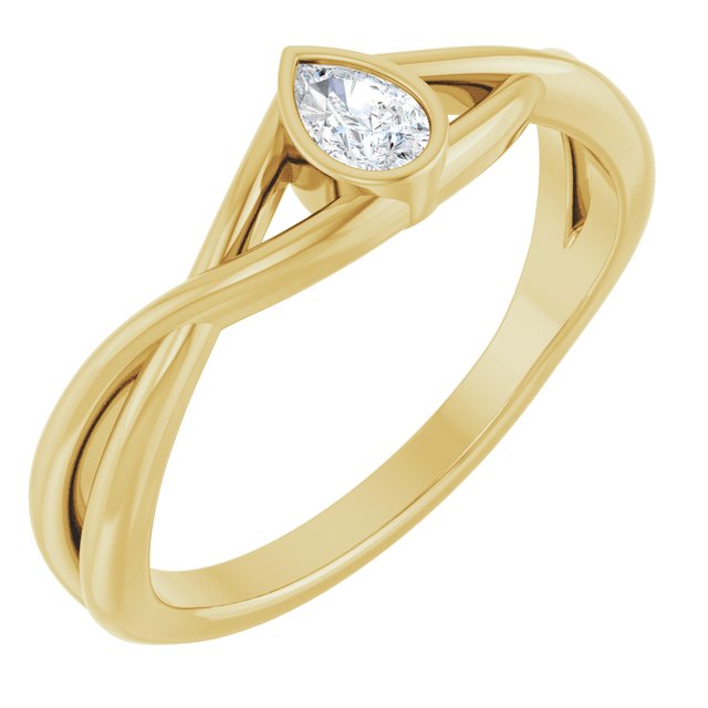 Lab-Grown Diamond Crossover Solitaire Ring