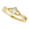 126982 / Ring / Set / 14K Yellow / Lab-Grown Diamond / Pear / 4.5 X 3 Mm / Polished / 1/6 Ct Lab-Grown Diamond Solitaire Ring