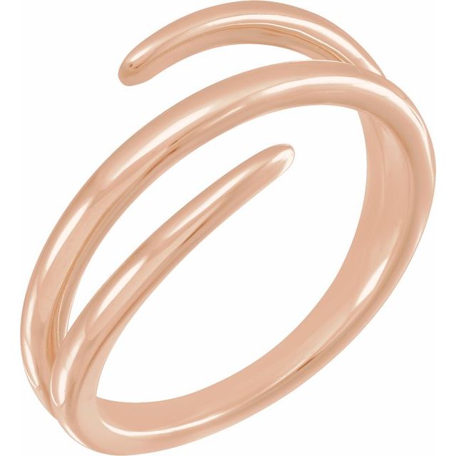 Double Bypass Wrap Ring — 14K Rose Gold