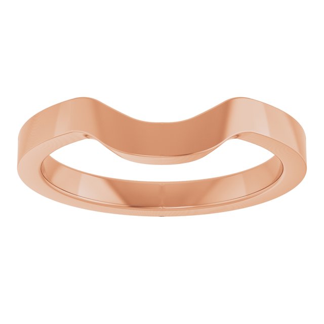Contoured Polished Matching Wedding Band in 14K Rose Gold