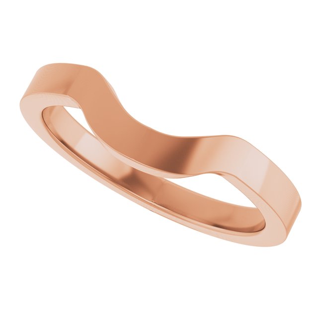 Contoured Polished Matching Wedding Band in 14K Rose Gold